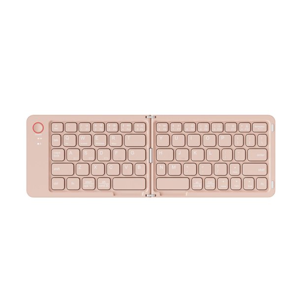 Teclado de computadora, escritura silenciosa eficiente, recargable, 68 teclas, teclado plegable para teléfono inteligente Rosa