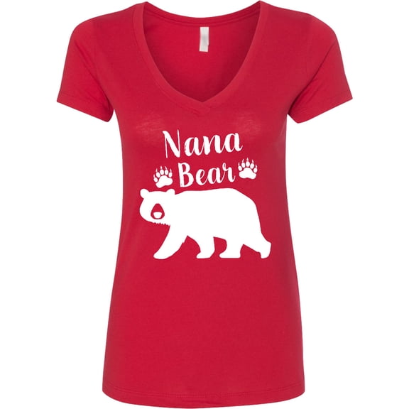 Inktastic Nana Bear in White Women's V-Neck T-Shirt