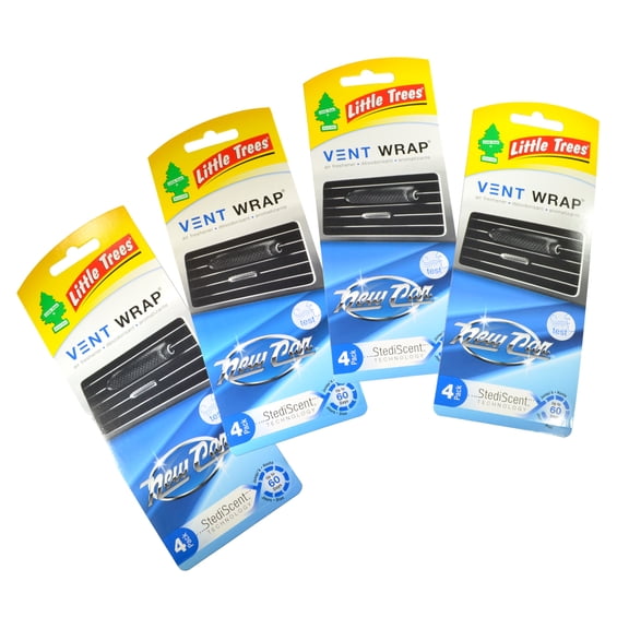 Little Trees Vent Wrap Air Freshener 4-PACKS (New Car Scent)