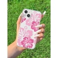 thumbnail image 1 of 1pc Hand-painted Hibiscus Flower Printed Phone Case Compatible With Samsung/apple Phones, 1 of 4