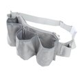 thumbnail image 1 of Garden Tool Belt 6 Pockets 2 Straps Waterproof Oxford Fabric Adjustable Gardening Tool Pouch for Family Camping Outdoor Gray, 1 of 4