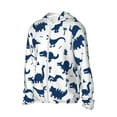 thumbnail image 2 of Kll Cute Cartoon Dinosaurs Print Men'S Women’s Upf 50+ Sun Protection Outdoor Hoodie Jacket Long Sleeve Fishing Hiking Performance Shirt- Small, 2 of 8