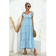 thumbnail image 1 of Tie Shoulder Round Neck Printed Tiered Dress Above Ankle Length, 1 of 3