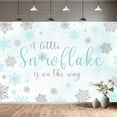 thumbnail image 5 of 7x5ft Winter Snowflake Baby Shower Backdrop, Winter Blue Silver Snowflake Wonderland Background Backdrop Banner for Boys Kids Baby Shower Party Decorations Snow Landscape Indoor Photo Booth Props, 5 of 5
