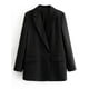 thumbnail image 5 of TRAF-Blazer negro Beige para mujer, chaqueta de color caqui, azul, verde y gris, ropa de oficina a la moda, prendas de vestir exteriores, 2024, 5 of 5