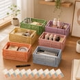 thumbnail image 2 of Pastel Storage Crates 6-Pack, Space-Saving Foldable Baskets for Office Classroom Bedroom with Label Sheets & Marker, 2 of 10