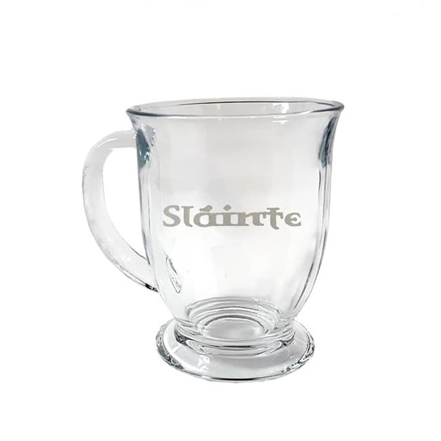 Lyoncraft COSL01 16 oz Slainte Engraved Glass Coffee Mug