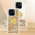 thumbnail image 2 of Glitter Case for Xiaomi Redmi 10C, Bling Sparkle Floating Liquid Soft TPU Cushion Fashion Girly Women Girls Clear with Ring Holder Phone Cover for Xiaomi Redmi 10C  Gold, 2 of 12