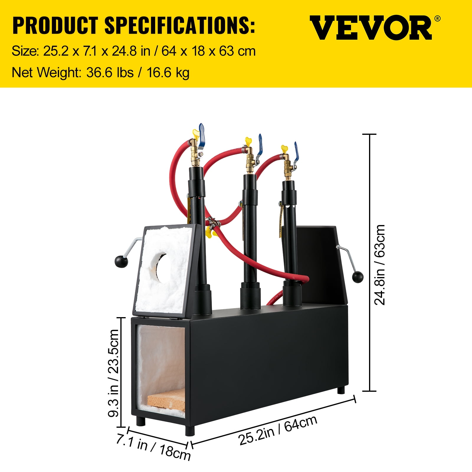 VEVOR Propane Forge Portable, Triple Burner Tool and Knife Making, Large  Capacity Blacksmith Farrier Forges, Mini Furnace Blacksmithing, Stainless  Steel Gas Forging Tools and Equipment, Oval