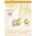 thumbnail image 4 of Sunflower Heart Necklace for Women Sterling Silver Sunflower Pendant Jewelry CZ April Birthstone Necklace Anniversary Birthday Gifts for Women Wife Mom Grandma Her, 4 of 6