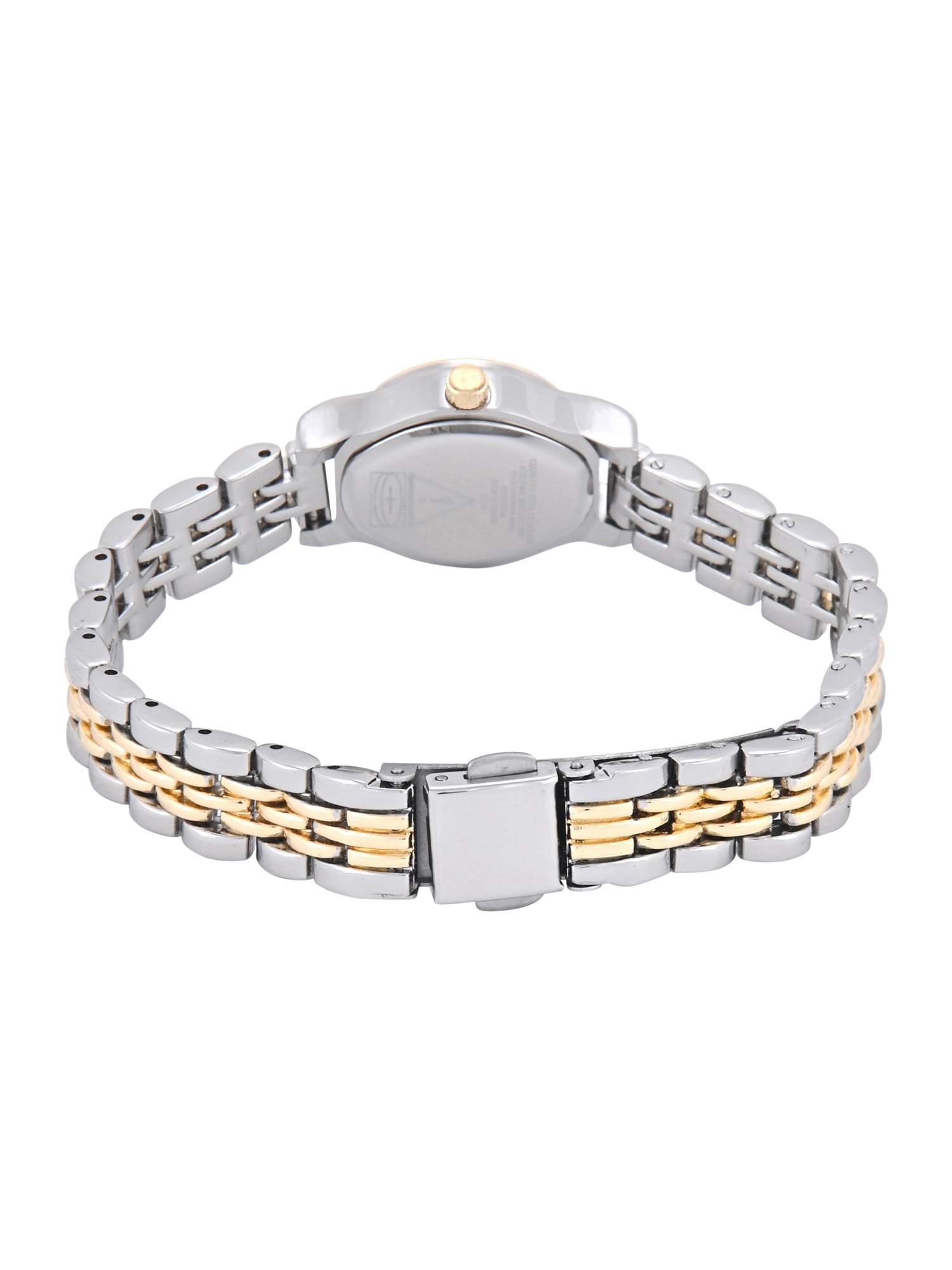 No Boundaries Adult Female Twotone Mini Round Case Watch with Matching Link Bracelet.