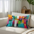 thumbnail image 3 of Colorful Geometric Queen Size Pillow Cover, Pillowcase Protectors with Zipper, Breathable Decorative Throw Pillow Case Cover, Modern Artwork Abstract Pillow Shams for Couch Sofa 20x30Inch, 3 of 8