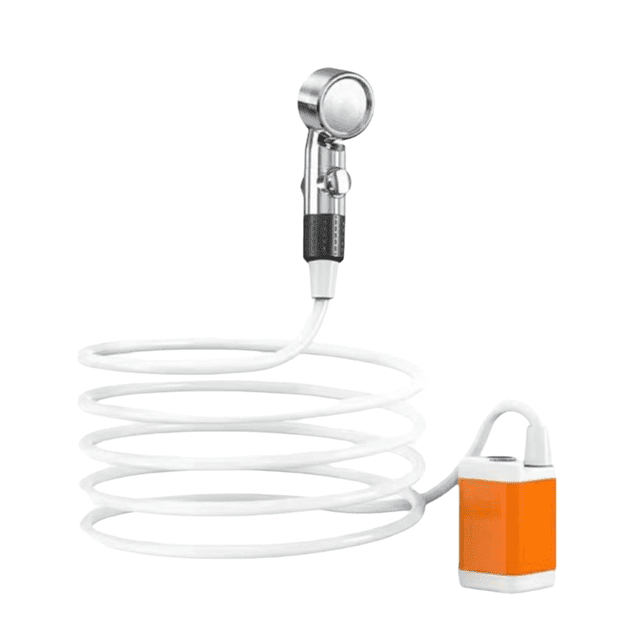 Douche Électrique Étanche IPX7 avec Pompe, Écran LCD Rechargeable, Kit de Douche Portable pour Camping avec Sac de Rangement et Support, 1 x Douche Électrique avec Pompe, 1 x Tête de Douche, 1 x Support, 1 x Sac de Rangement