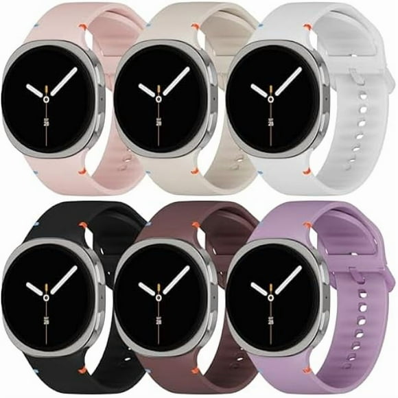 xixishop Sport Bands Compatible for Samsung Galaxy Watch 8/8 Classic Band,No Gap One Click Soft Silicone Replacement Strap for Galaxy Watch 8 40 44mm/8 Classic 46mm Men Women-6 Packs