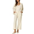 thumbnail image 2 of INSPIRAR CHIC Conjuntos de Dos Piezas para Mujeres, Atuendos de Negocios Elegantes para Oficina, Conjuntos de Blazer y Pantalones XS Blanco, 2 of 5