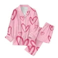 thumbnail image 5 of XIYON Womens Pajama Sets Valentines Pajama Heart Printed Sleepwear Long Sleeve Top And Pants Soft Cozy Loungewear Comfy Pjs Outfits, 5 of 6