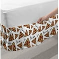 thumbnail image 2 of Pizza Bed Skirt, Pattern in Hand Drawn Doodle Style Pizzeria Menu Fast Food Delicious Gourmet Eating, Elastic Bedskirt Dust Ruffle Wrap Around for Bedding Decor, 4 Sizes, Multicolor, by Ambesonne, 2 of 2