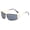 Grey, variant on Womens Sunglasses Rimless Y2K Style Metal Wrap Around Flame Cutout Design UV Protection Eyewear