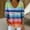 #265-Multicolor, variant on Shirts For Women Casual Colorful Prints V-neck Long-sleeved Sweatshirt Loose And Versatile Tops Gifts For Women