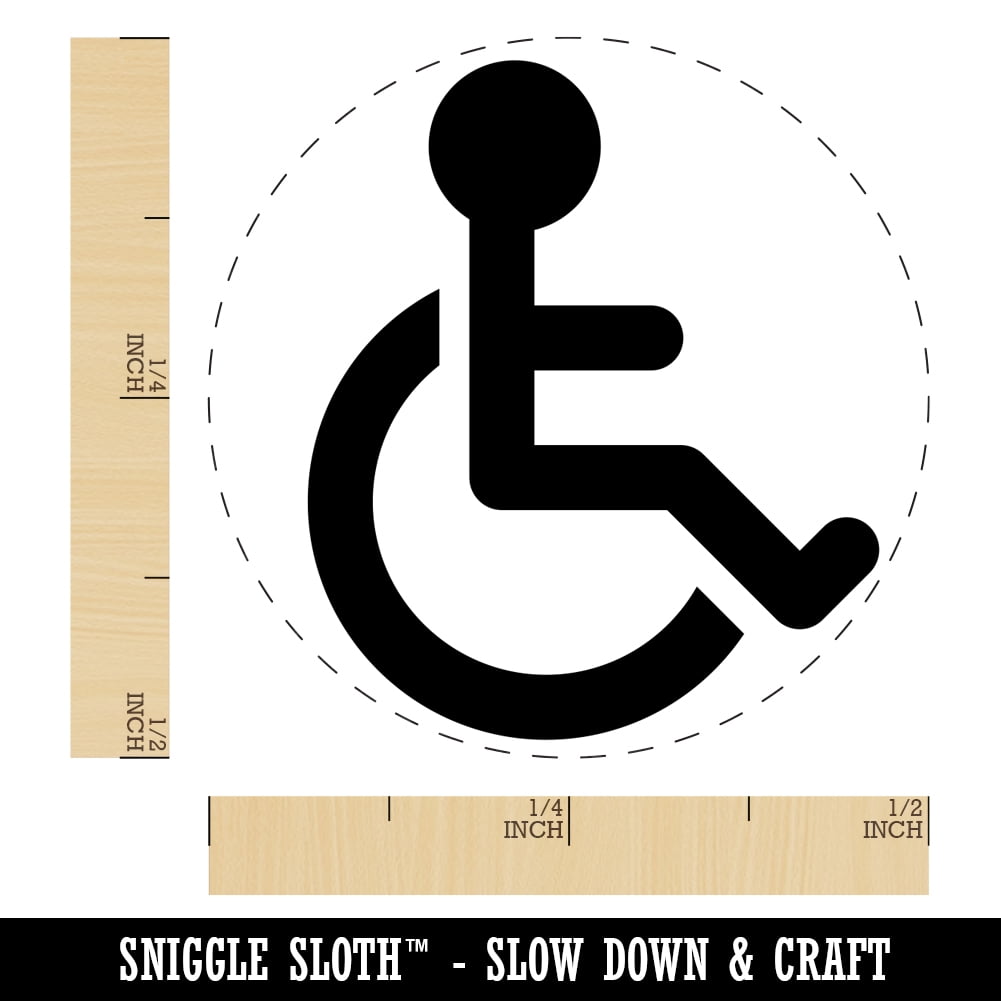 Handicap Disabled Wheelchair Access Icon Self-Inking Rubber Stamp Ink Stamper - Brown Ink - Mini 1/2 Inch