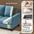 thumbnail image 2 of Ktaxon 83" Sofa with 3 Seater, Faux Suede Couch with Deep Seat, Ergonomic Design, Removable Cushions for Living Room Bedroom Office, Blue, 2 of 8