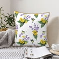 thumbnail image 4 of KLL Lavender Flowers Decorative Throw Pillow Covers Velvet Soft for Couch Sofa Bedroom Living Room Outdoor (No pillow core)- 18"x18", 4 of 5