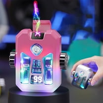 USB Dazzling Colorful Glowing Rotatable Lighter, Plasma Lighter, USB Charging Electronic Windproof Flameless, Butane Candle Lighter, Portable, For Camping Hiking