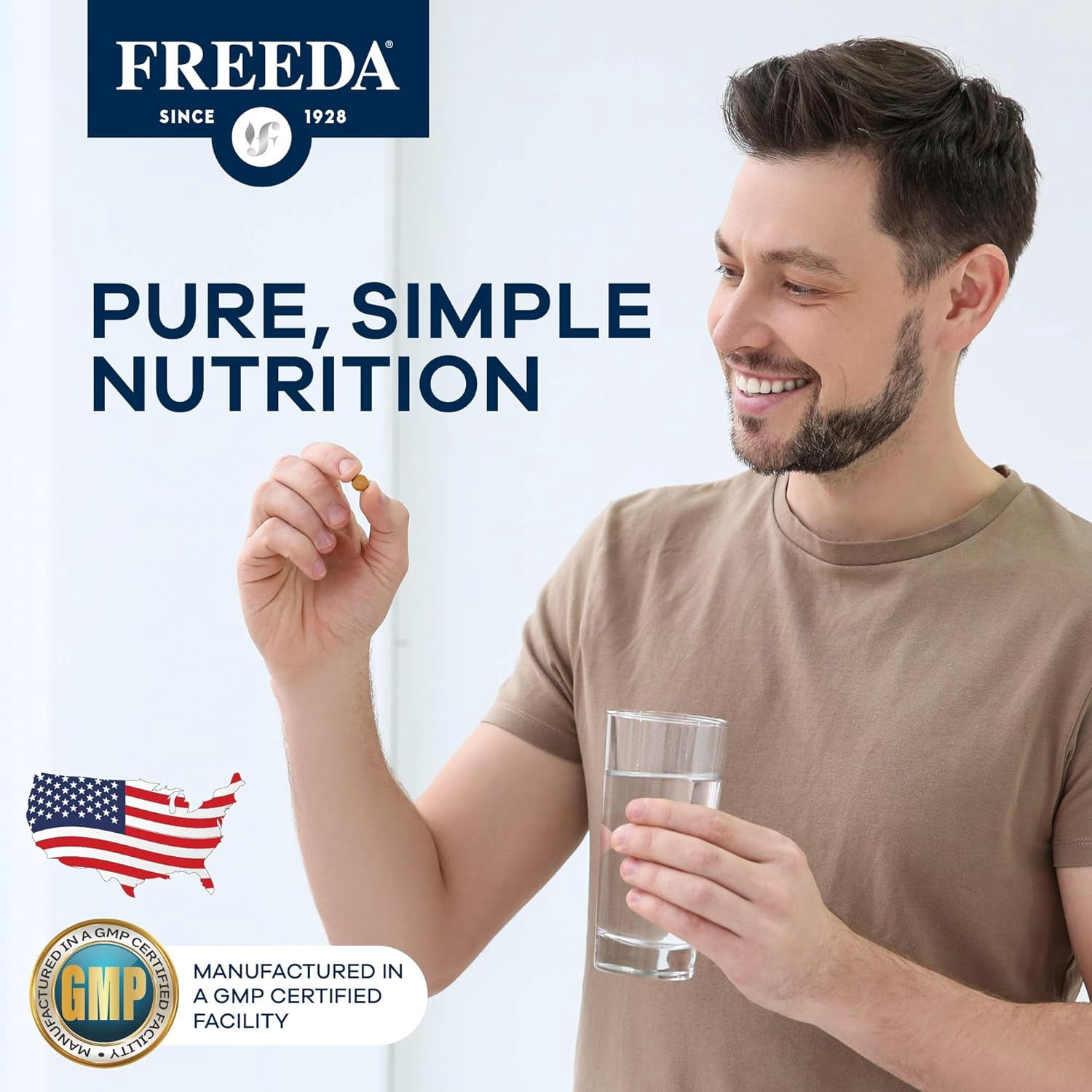 Freeda Multivitamin for Women and Men with Vitamin B1, B2, B6, B12, Folic Acid, and More, 250 Tablets