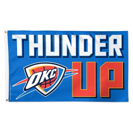 WinCraft Oklahoma City Thunder 3 x 5 Single-Sided Deluxe Team Slogan Flag