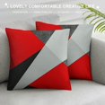 thumbnail image 3 of PHYHOO Red Black Gray Pillow Covers Geometric Cushion Covers for Kids Boys Girls,Simple Print Throw Pillow Covers Modern Geometry Bedroom Decor Cushion Cases, 3 of 5