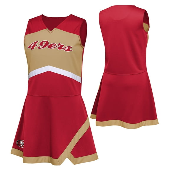Girls Preschool Scarlet San Francisco 49ers Two-Piece Cheer Captain Jumper Dress with Bloomers Set