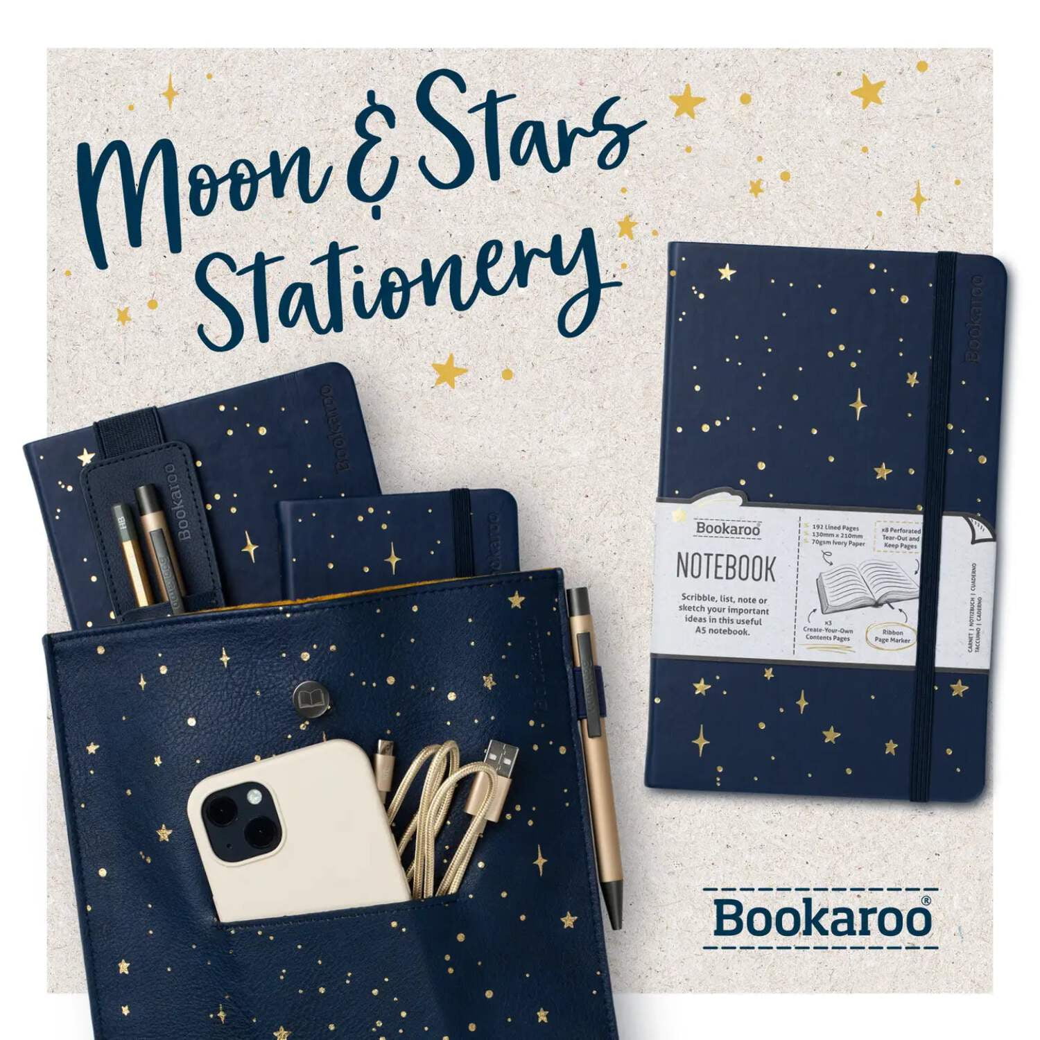 Bookaroo Moon & Stars Pen Pouch (Other)