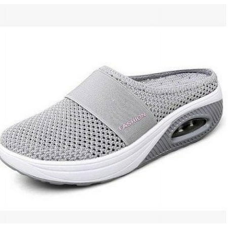 

Air Cushion Slip-On Orthopedic Diabetic Walking Shoes with Arch Support Knit Casual Comfort Outdoor Walking Khaki