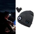 thumbnail image 1 of Sombrero de la gorrita tejida para los hombres Sombrero de la música de la lámpara del LED ejercicio, sombrero recargable de la l Gris con guantes DYNWAVEMX Sombrero de música cálido de invierno, 1 of 8
