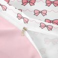 thumbnail image 4 of spefrowx Simple Pink Bow Twin Duvet Cover for Kids, Wavy Line Stripe Twin Bedding, Pink Reversible, 2pcs, 1 Duvet Cover and 1 Pillowcase, 4 of 6