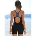 thumbnail image 4 of Asoul Womens Athletic One Piece Swimsuit Boyleg Sport Swimming Racerback Modest Bathing Suit, 4 of 5