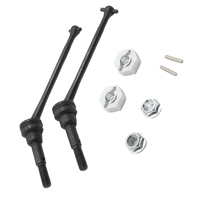 Ounissouiy Acoplador del eje de transmisión delantero Acero 1:12 Modelo de control remoto Accesorios automotrices para automóviles Actualizar Kits de construcción modelo Plata