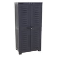thumbnail image 3 of HomeRoots 668935 49 in. Dark Gray Heavy Duty Plastic Locking 2 Door Utility Cabinet, 3 of 8