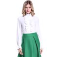 thumbnail image 2 of PrettyGuide Women's Victorian Blouse Retro Stand-Up Collar Lotus Ruffle Long Sleeve Gothic Shirt Tops, 2 of 6