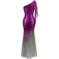 thumbnail image 3 of Angel-fashions Women's Asymmetric Ribbon Gradual Sequin Mermaid Prom Dress, 3 of 5