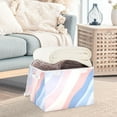 thumbnail image 3 of Yayeee Collapsible Cube Storage Bin with Lid Fabric Closet Decorative Basket with Handles, Abstract Blue, 3 of 7