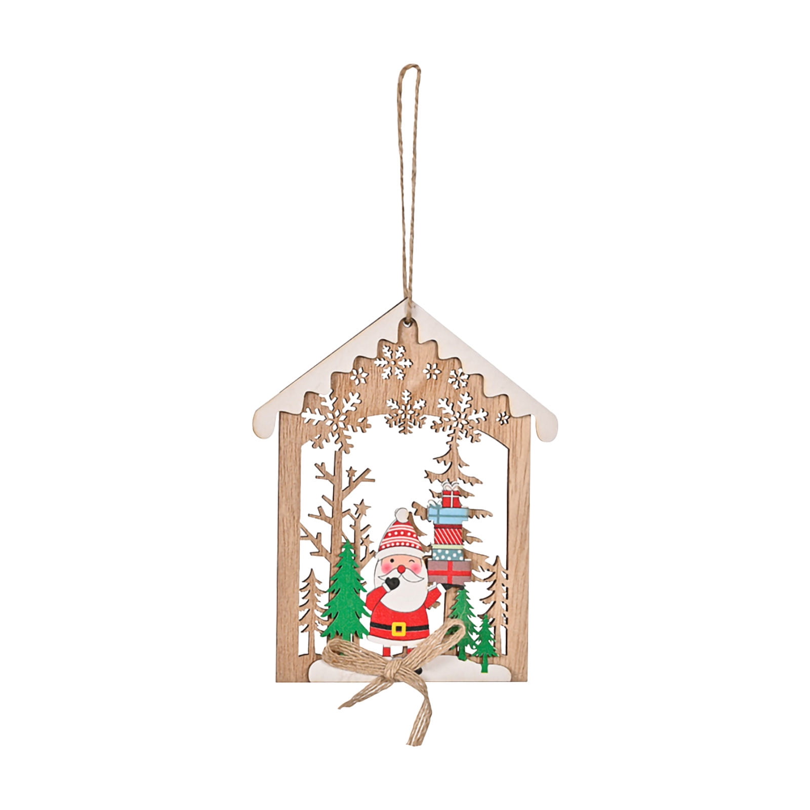Outdoor christmas decorations 2022: reader-submitted staten island Chiccall Christmas Decorations Christmas Wooden Hollow House Pendant