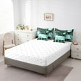 thumbnail image 4 of YST Retro Green Grey Black Comforter Set 7 Piece King Geometry Swirls Gromment Bedding Set for Kids Teens Adult Abstract Circles Rings Geometric Grid Bed Set Graphic Texture Fitted Sheet, 4 of 5