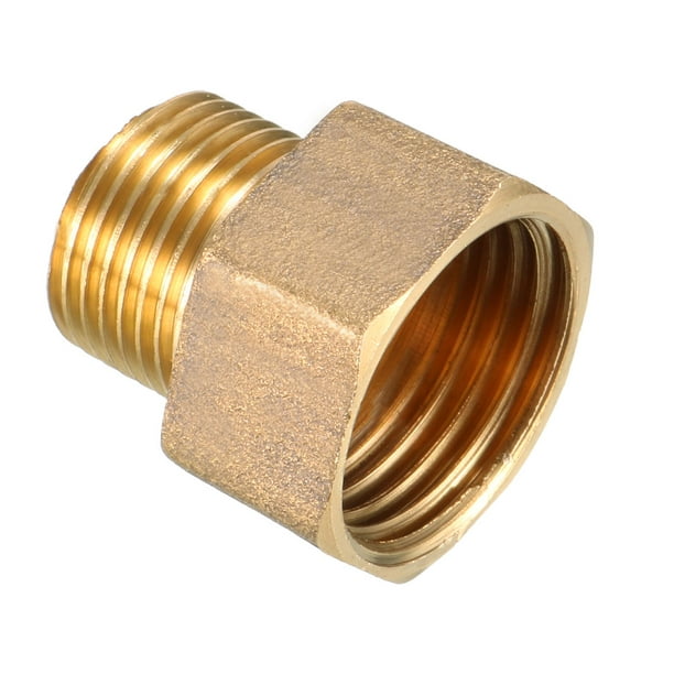 Brass Pipe Fitting, Adapter, 3/8 PT Male x 1/2 PT Female Coupling 