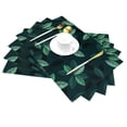 thumbnail image 2 of YFYANG Washable Heat-Resistant Placemats, 70% PVC/30% Polyester, Spring Green Leaves Pattern Kitchen Table Mat, 12" x 18" 6 Piece, 2 of 6