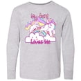 thumbnail image 3 of Inktastic My Aunt Loves Me Unicorn Long Sleeve Youth T-Shirt, 3 of 5