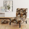 thumbnail image 2 of Designart "Elegance In Rustic Brocade" Brown Floral Upholstered Accent Chair - Cottage Arm Chair For Bedroom, 2 of 7
