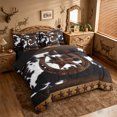 thumbnail image 2 of meiyoeat Vintage Texas Stars 7-Piece King Bedding For Boys,Rustic Farmhouse Cowhide King Bed in a Bag For Kids,Black Reversible, 2 of 7