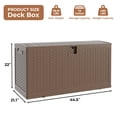 thumbnail image 6 of Kicctian 73 Gallon Outdoor Storage Box, Lockable Deck Organizer for Patio Cushions, Tools and Pool Gear,Brown, 6 of 6