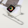 thumbnail image 2 of ELEHOLD Double Circle Bead Chain Stainless Steel Chain Jewelry Metal Strap Replacement Band Compatible for Apple iWatch Series SE/9/8/7/6/5/4/3/2/1 Ultra1/2 49/45/44/42mm,Sliver-Gold, 2 of 7